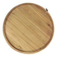 bandeja de servicio redonda de madera de teca o 80 cm