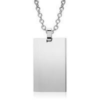 cadena con colgante rectangular grabable