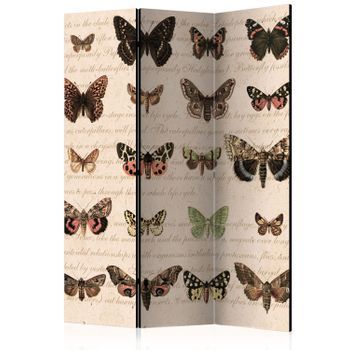 Biombo - Retro Style: Butterflies (135x172 Cm)