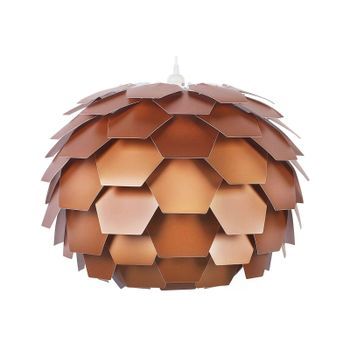 Lámpara De Techo Moderna Con Diseño Floral Pantalla Geométrica Cobriza Grande Segre