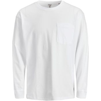 Jack & Jones Camiseta manga larga 12218186 JWHTANBY TEE LS CREW NECK WHITE para hombre