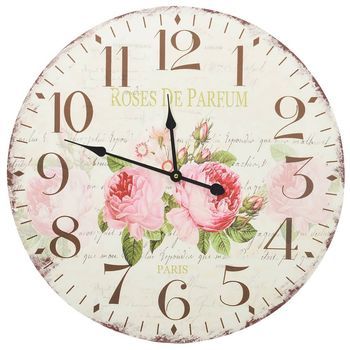 Reloj De Pared Vintage Con Flores 60 Cm Vidaxl