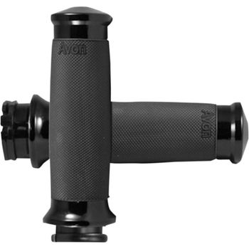 Puño manillar Harley-Davidson Big Twin '82-'99 Avon Custom par negro