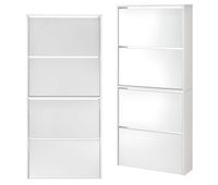 zapatero vogar con espejo para 12 pares de zapatos aglomerado 134 x 63 x 17cm blanco encasa