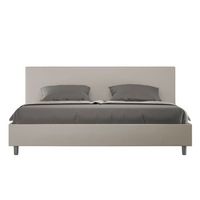 cama con somier acolchada 180x190 cuero sintetico gris paloma adele
