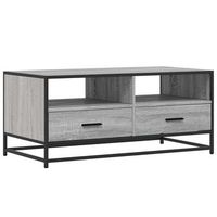 mesa de cafe - mesa de centro madera ingenieria metal gris sonoma 100x50x45cm