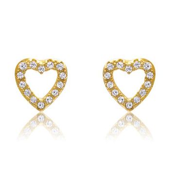 Pendientes chapados en oro amarillo 925 plata circonita