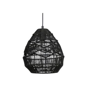Lámpara de techo de cordón de papel negro