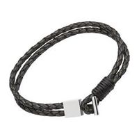 pulsera moderna de cuero vintage negro