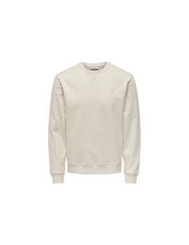 Sudadera Only & Sons Onsdan Unshed Reg Crew Neck Antique White Hombre