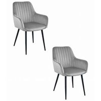 set de 2 silla de comedor terciopelo valora selo asiento de terciopelo gris plateado
