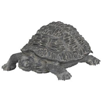 Decoración De Exterior Tortuga Francky H.21,5cm Resina Gris