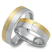 alianzas 18 quilates oro amarillo-blanco 2 diamantes