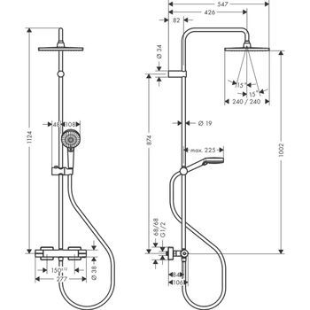 Showerpipe Hansgrois Shape 240 1jet Con Termostato, 26427670