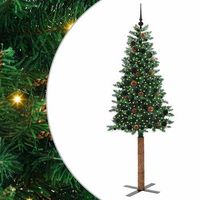 arbol de navidad  decoraciones de navidad delgado con 300 led con soporte verde 210 cm