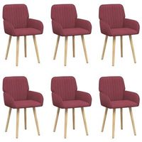 sillas de comedor 6 uds tela rojo vino 565 x 50 x 875 cm vidaxl