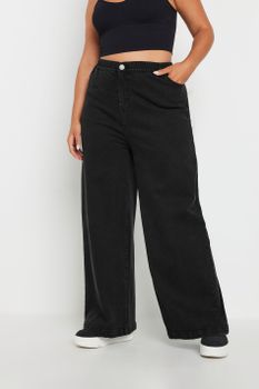 Yours Vaqueros Holgados Negros De Pata Ancha, Mujer Curvy Y Tallas Grandes, Yours