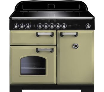 RANGEMASTER Classic Deluxe 100 Electric Induction Range Cooker - Olive Green & Chrome, Olive