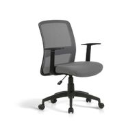 silla de estudio altura regulable de tela gris 94x61x59 cm