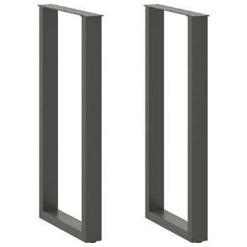 Patas Mesa Centro Forma U 2 Uds | Patas Para Mesa Acero Antracita 50x(100-101) Cm Cfw835977
