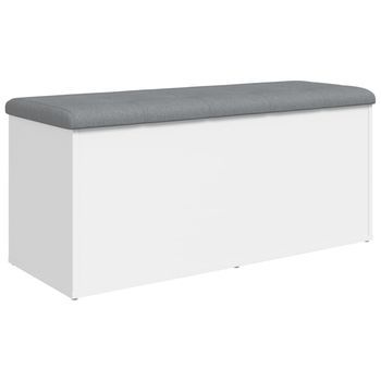 Banco De Almacenaje Blanco 102x42x45 Cm Madera De Ingeniería Vidaxl
