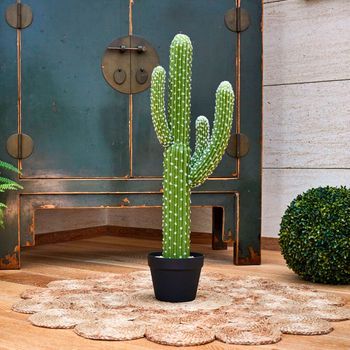 Cactus Artificial Saguaro - Decoración Natural Sin Mantenimiento 0.82 M / Multicolor