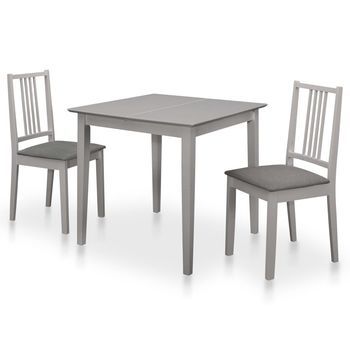 Juego De Muebles De Comedor 3 Piezas Mdf Gris Vidaxl