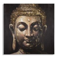 cuadro de buda sobre lienzo multicolor 100x3x100 cm