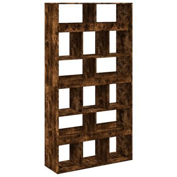 Estantería | Librería | Armario De Libros Madera De Ingeniería Roble Ahumado 100x33x187,5 Cm