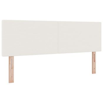 Cabecero Led Con Tiras Led Manual Crema 160 Cm Tela De Pana Vidaxl