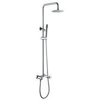 set de ducha monomando cromado en acero y laton con tubo y asa incluida