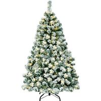 arbol de navidad nevado con luces 135cm costway arbol de navidad con luces incorporadas 200 luces led