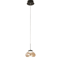 arabella - lampara colgante individual de fabas luce - led de 8 w - lampara de techo de 14 cm de diametro en color ambar