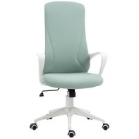 vinsetto silla de oficina giratoria verde silla de escritorio con altura ajustable con reposabrazos funcion de basculante respaldo alto 62x56x110-1195cm   aosom espana