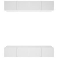 muebles para tv 4 uds madera contrachapada blanco 80x30x30 cm vidaxl