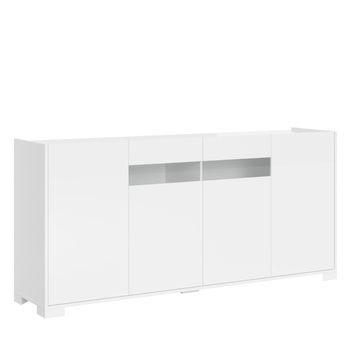 Aparador Bajo 4 Puertas 174x40x81 Cm Riflesso Blanco Brillante