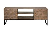 mueble tv en madera de mango y cobre marron