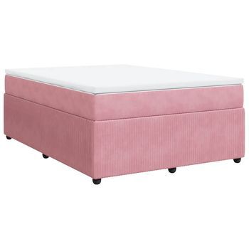 Cama Tapizada 190x140x46 Cm Tejido - Rosa