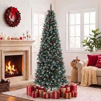 arbol de navidad artificial de pvc acero homcom 78x78x210 cm-verde