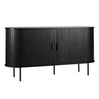 aparador 2 puertas en melamina y acero 140 cm negro