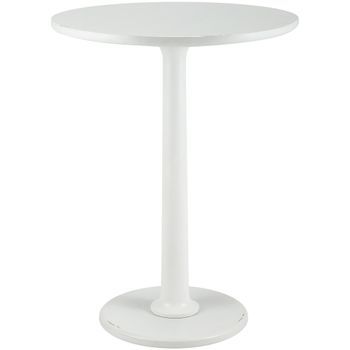 Mesa Auxiliar Farragut Madera Blanco Antiguo Ø 50 Cm Clp