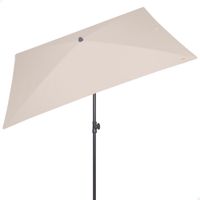 parasol de jardin rectangular reclinable con mastil ajustable y proteccion uv30 200x125 cm crema