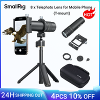 teleobjetivo universal smallrig para telefono movil 8x para iphone 16 pro  pro max teleobjetivo con montura en t y abrazadera para lente de tripode 4737