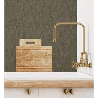 papel pintado vinilico lavable texturizado con inserciones en relieve color metalizado - murat 676309 de gaulan - rollo de 10 m x 106 m