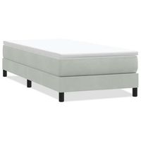 cama tapizada 223x93x25 cm contrachapado madera procesada - gris