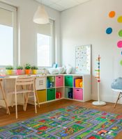carreteras - alfombra infantil - diseno campo y ciudad
