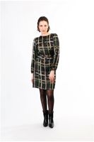 vestido recto estampado pistachio check s