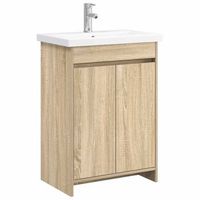 juego de muebles de bano roble sonoma 81 x 40 x 845 cm vidaxl