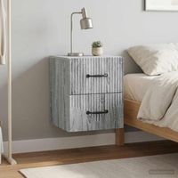 mesitas de noche de pared 2 uds - madera de ingenieria - gris sonoma 345x33x40cm