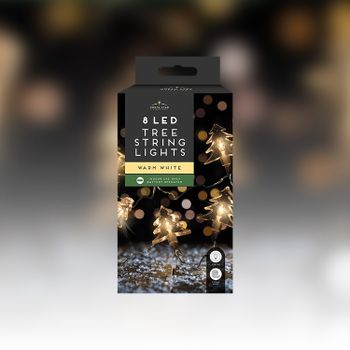 8 LED Battery Tree String Lights in Warm White